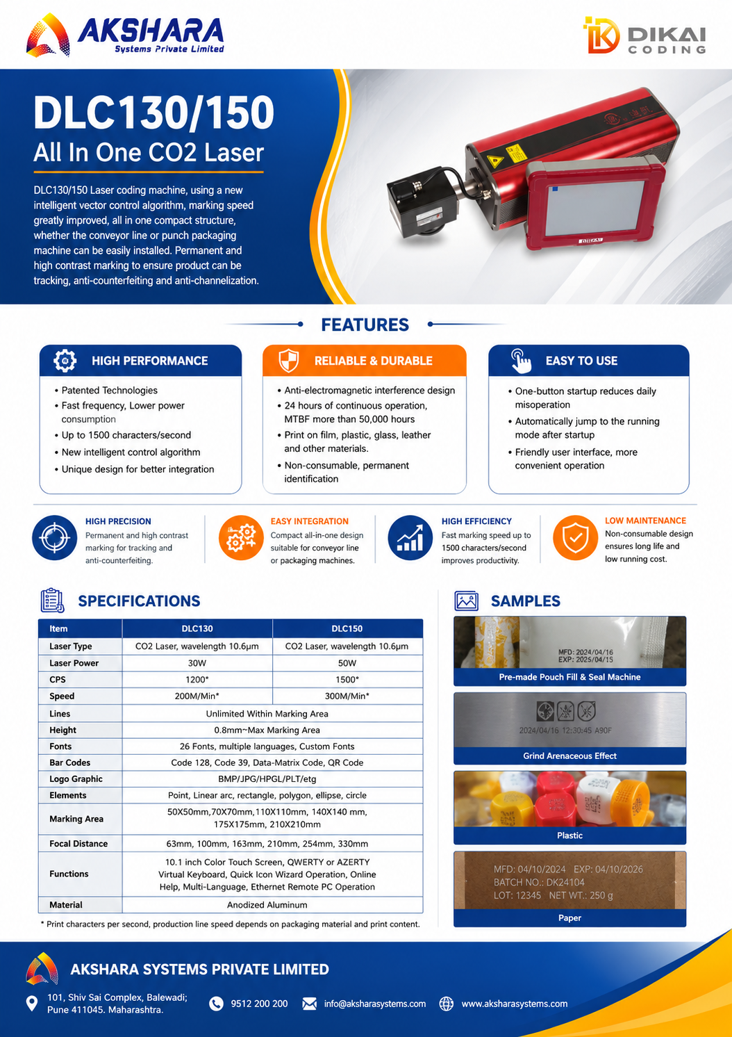 DIKAI CO2 Laser Brochure Page 1